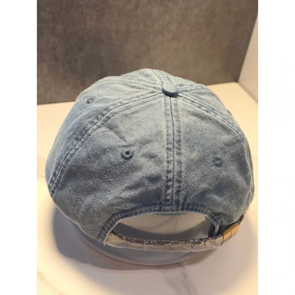 Adams Westlake Blue Denim Baseball Cap Pink Embroidered Dad Hat LP101